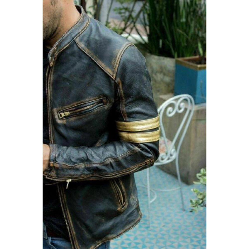 Men’s Motorcycle Biker Vintage Cafe Racer Distressed Black Real Leather Jacket Men’s Motorcycle Biker Vintage Cafe Racer Distressed Black Real Leather Jacket
