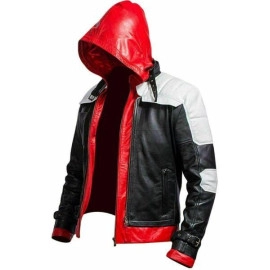 RED HOOD LEATHER JACKET & VEST BATMAN ARKHAM KNIGHT GAME COSTUME