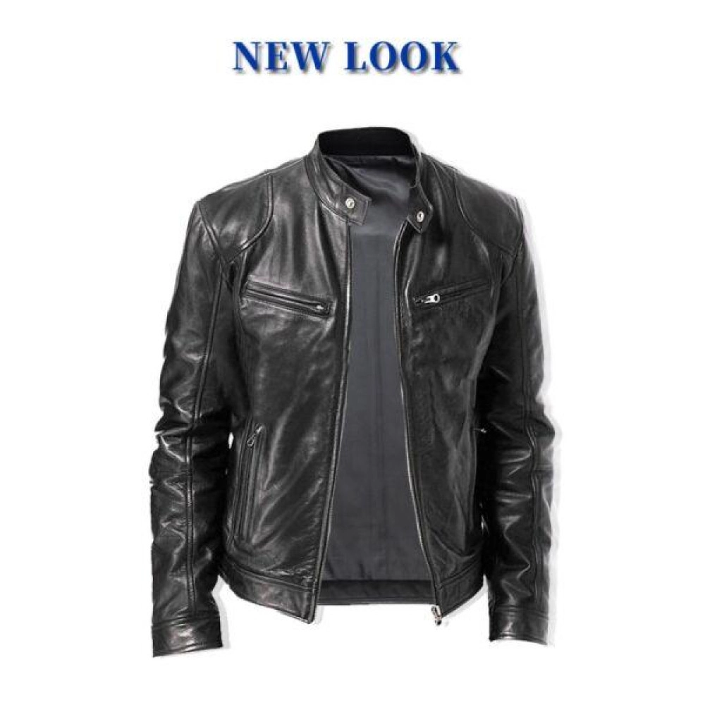 Mens Retro Leather Jacket Motorcycle Stand Collar Biker Coat Zip Up Outwear Tops Mens Retro Leather Jacket Motorcycle Stand Collar Biker Coat Zip Up Outwear Tops