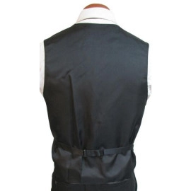 Men's Black & Ivory Houndstooth Tuxedo Vest Formal Victorian Wedding Medium Tall