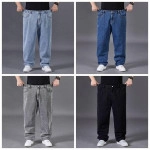 Men Denim Pants Jeans Trousers Straight Leg Loose Workwear Plus Size Casual
