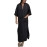 Taoliyuan Mens Kaftan Hooded Robe Linen Thobe V Neck Long Gown Casual Shirt with