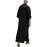 Taoliyuan Mens Kaftan Hooded Robe Linen Thobe V Neck Long Gown Casual Shirt with