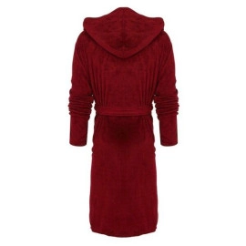 Winter Plush Lengthened Shawl Bathrobe Home Clothes Long Sleeved Robe Hood Coat