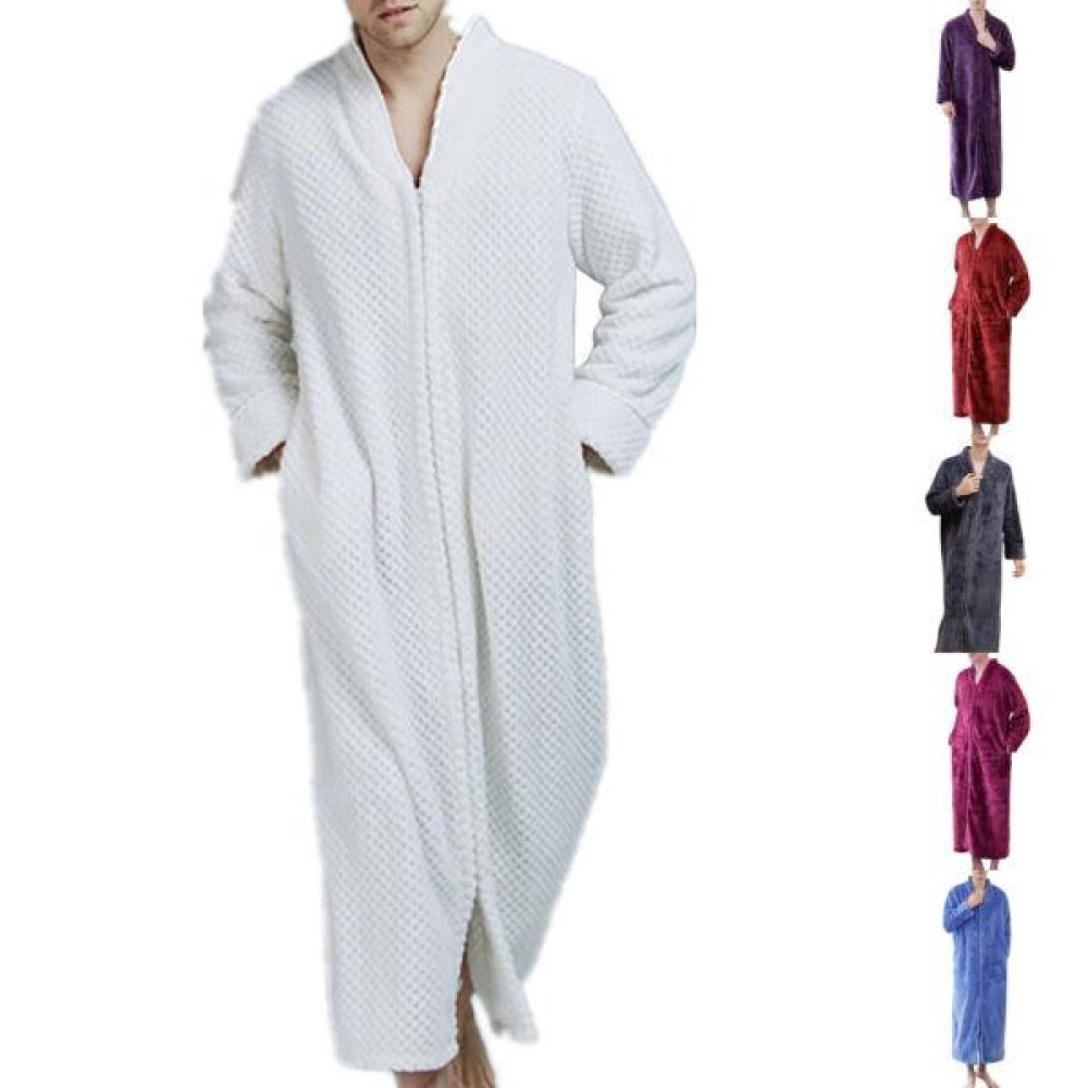 Men's Soft Plush Fleece Bathrobe Full Length Long Warm Lounge Robe with Pockets Men's Soft Plush Fleece Bathrobe Full Length Long Warm Lounge Robe with Pockets