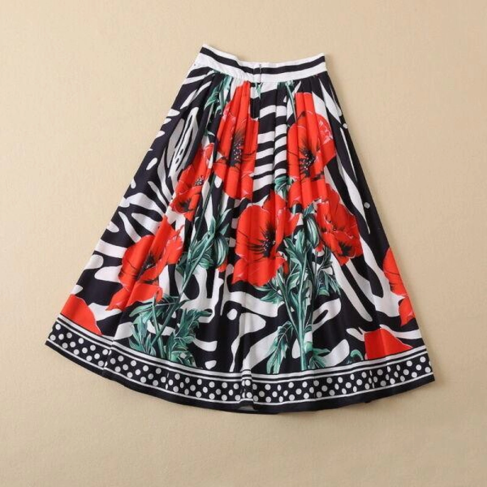 Holiday tiktok wholesale runway Lapel neck Long sleeves Print Button skirt suit Holiday tiktok wholesale runway Lapel neck Long sleeves Print Button skirt suit