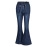 Girls Casual Stretch Pants Flared Trousers Drawstring High Waist Denim Jeans
