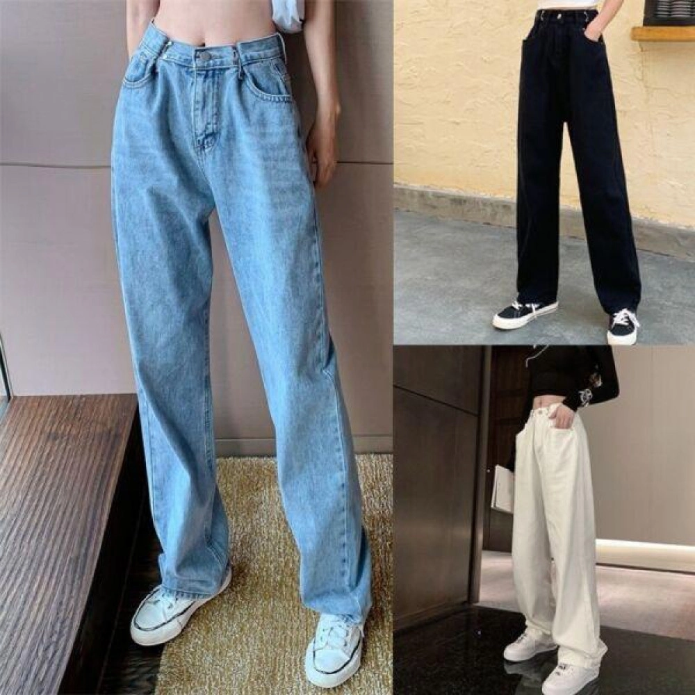 Denim Pants Wide Leg Jeans Loose Bottoms Long Trousers High Waist Harajuku Denim Pants Wide Leg Jeans Loose Bottoms Long Trousers High Waist Harajuku
