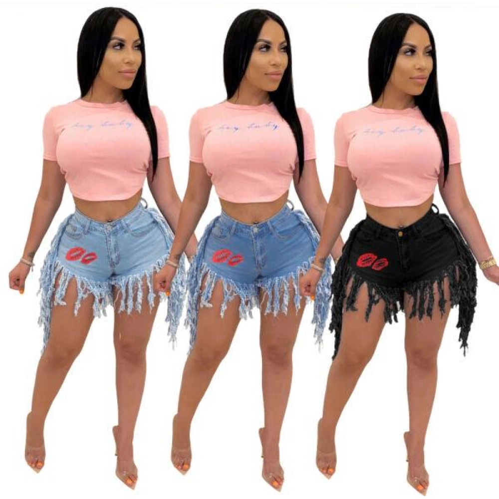Women Stylish Ripped Patchwork Casual Short Jeans Club Denim Pants Trousers Women Stylish Ripped Patchwork Casual Short Jeans Club Denim Pants Trousers